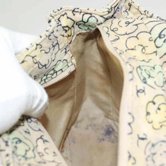 CHANEL Camelia COCO Mark Tote Bag Cotton Multicolor CC Auth BA3738 - Picture 13 of 16